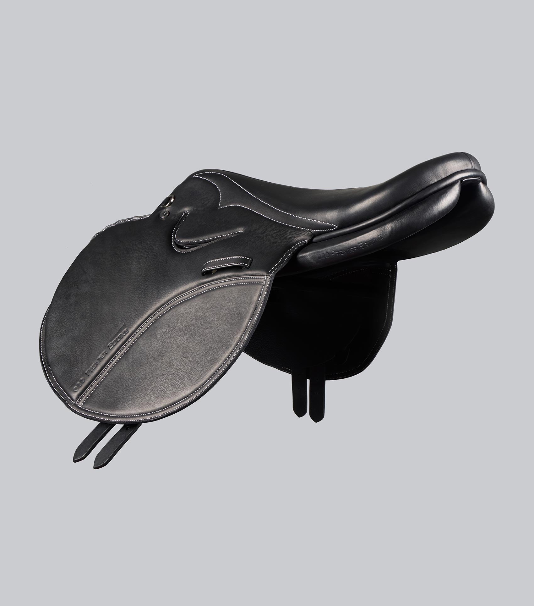 Description:Leather Exercise Racing Saddle Full Tree_Colour:Black_Position:4