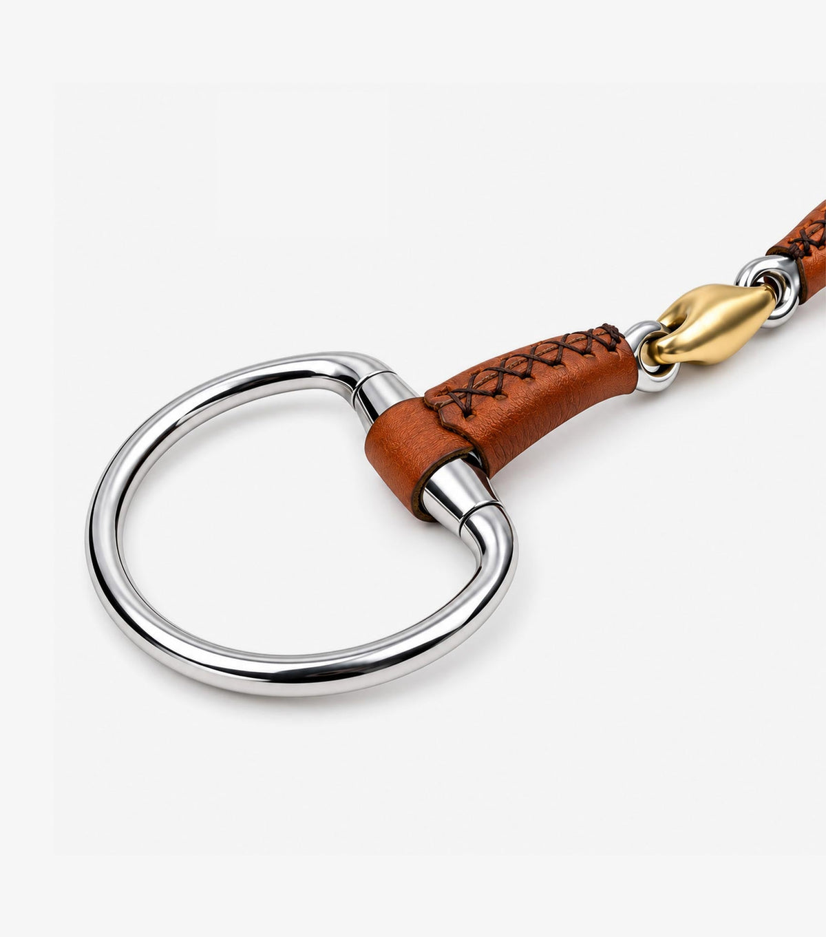 Premier Equine Leather Mouth Eggbutt Ring with Aurion Lozenge