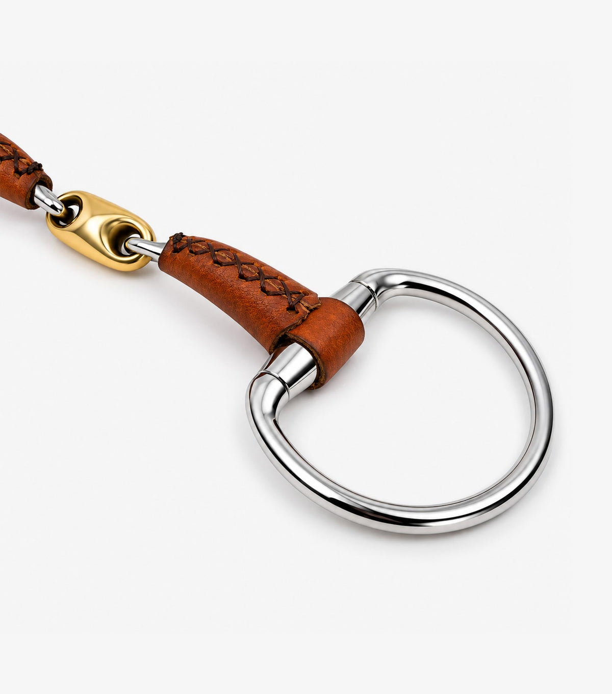 Premier Equine Leather Mouth Eggbutt Ring with Aurion Lozenge