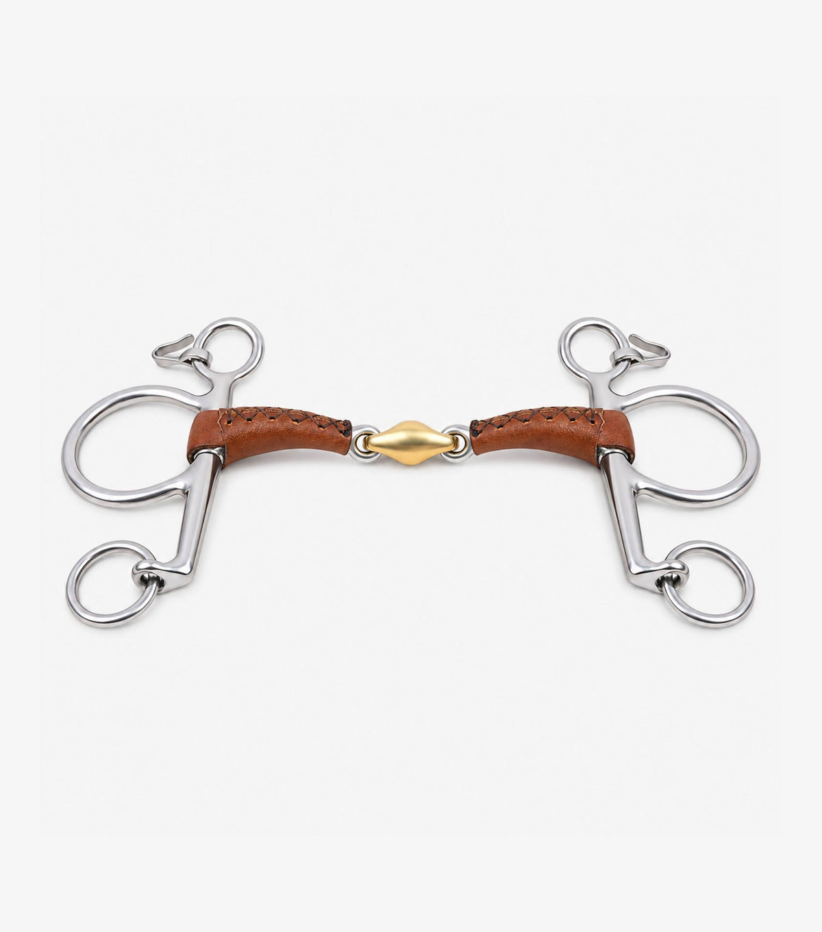Premier Equine Leather Mouth Pelham Short Curb with Aurion Lozenge