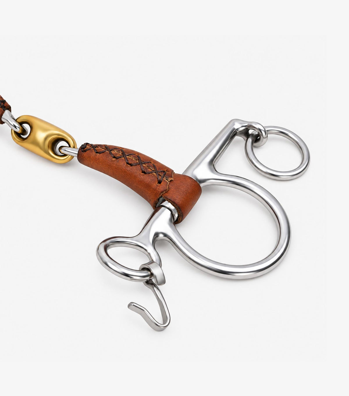 Premier Equine Leather Mouth Pelham Short Curb with Aurion Lozenge