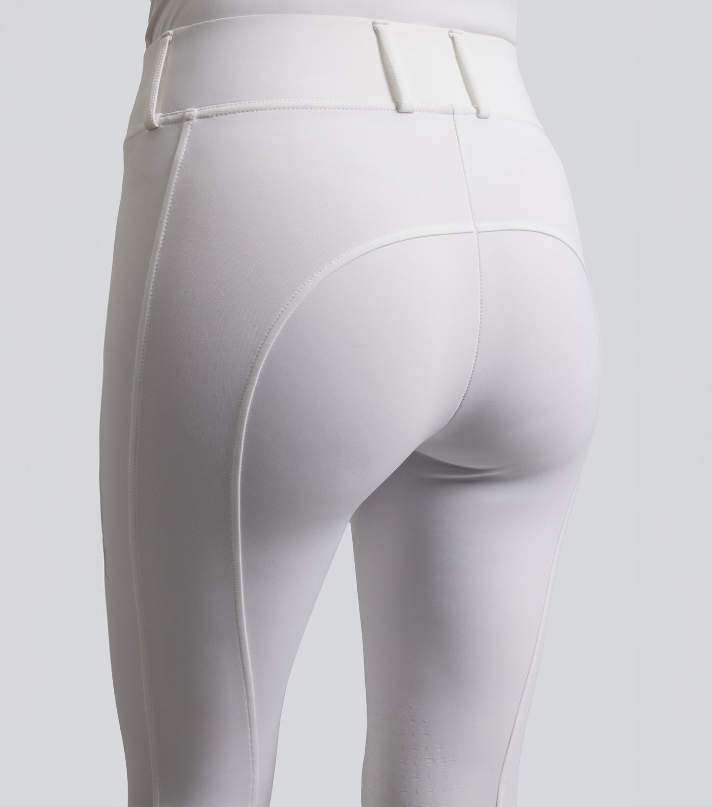 Description:Luceo Gel Knee Competition Riding Tights White_Colour:White_Position:2