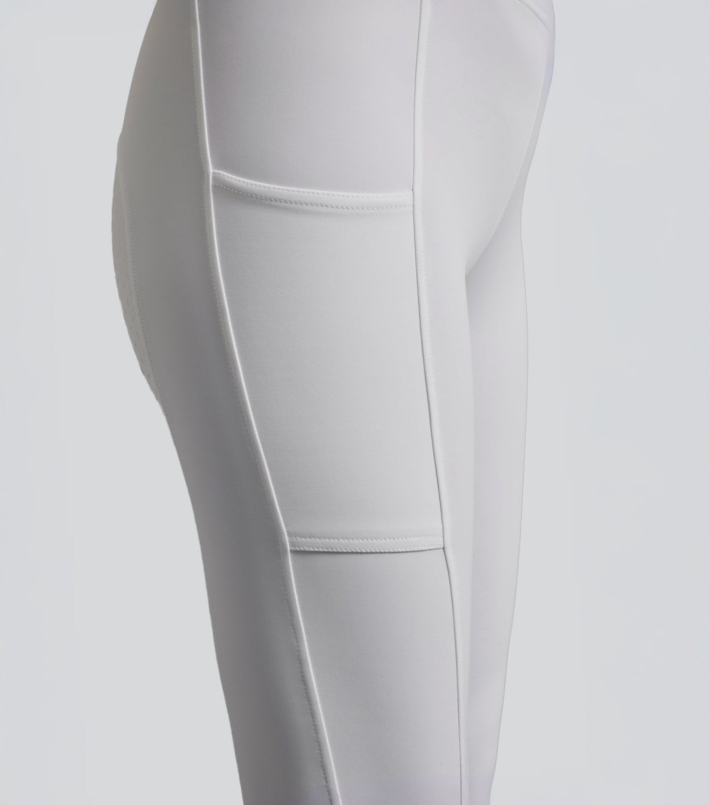 Description:Luceo Gel Knee Competition Riding Tights White_Colour:White_Position:3