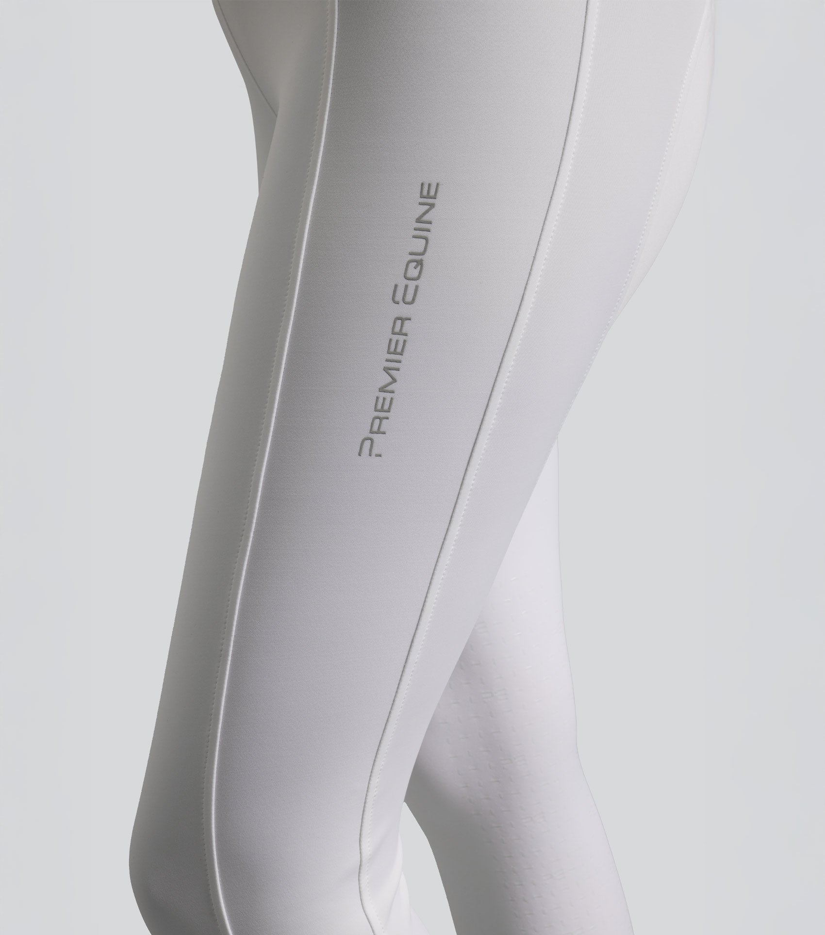 Description:Luceo Gel Knee Competition Riding Tights White_Colour:White_Position:4