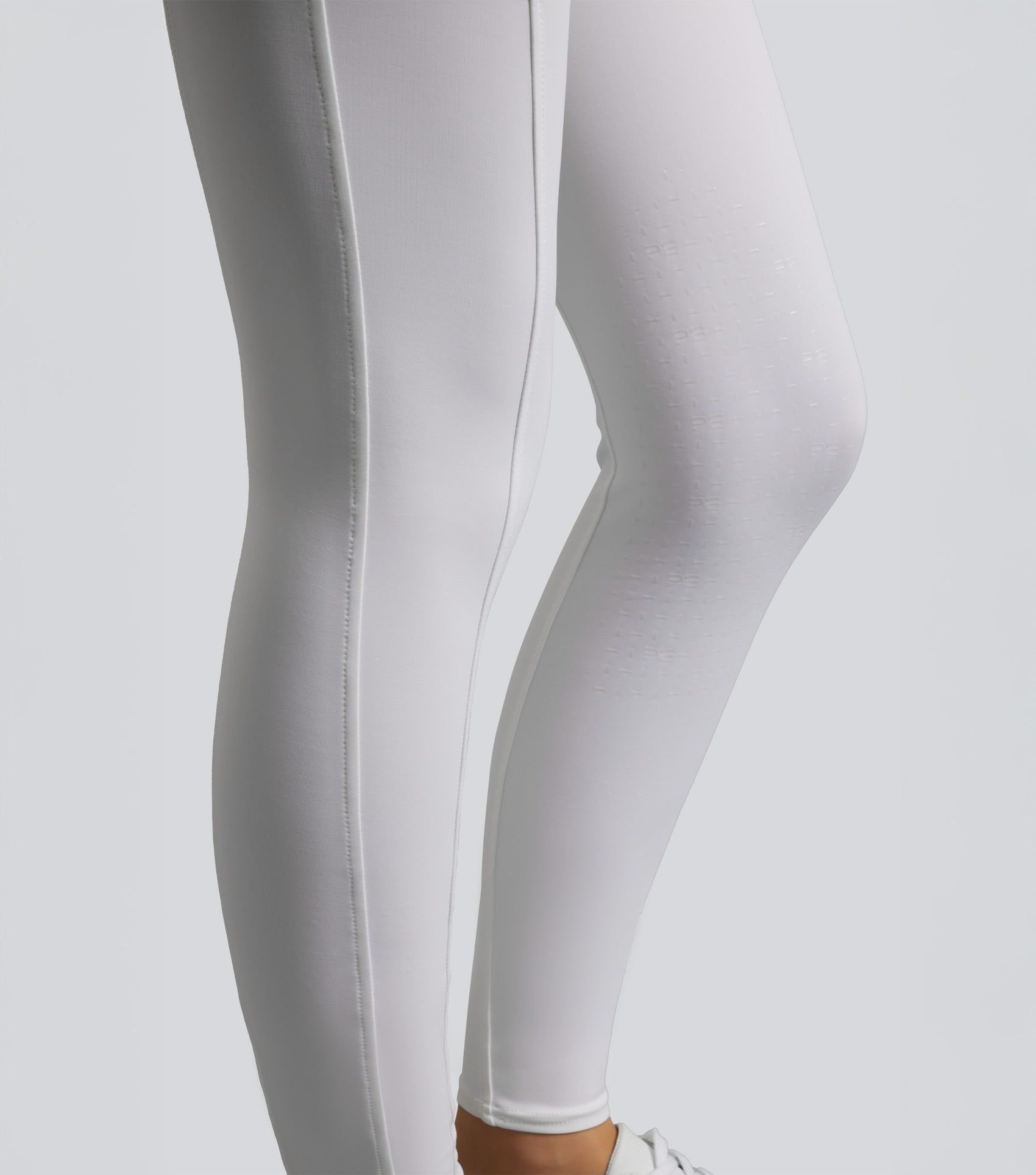 Description:Luceo Gel Knee Competition Riding Tights White_Colour:White_Position:5