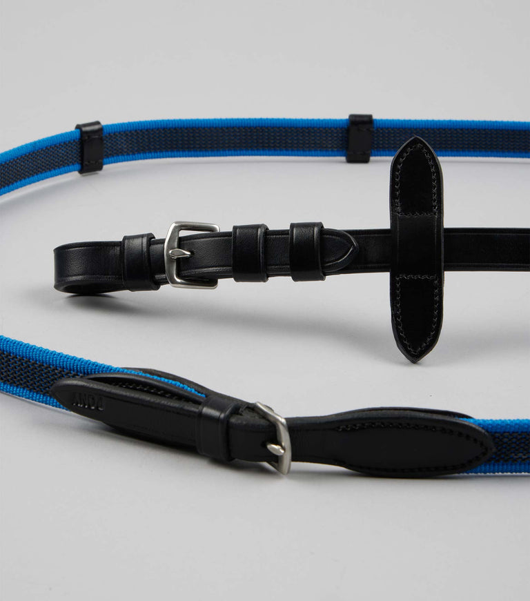 Premier Equine Mineo Pony Continental Reins Black/Blue