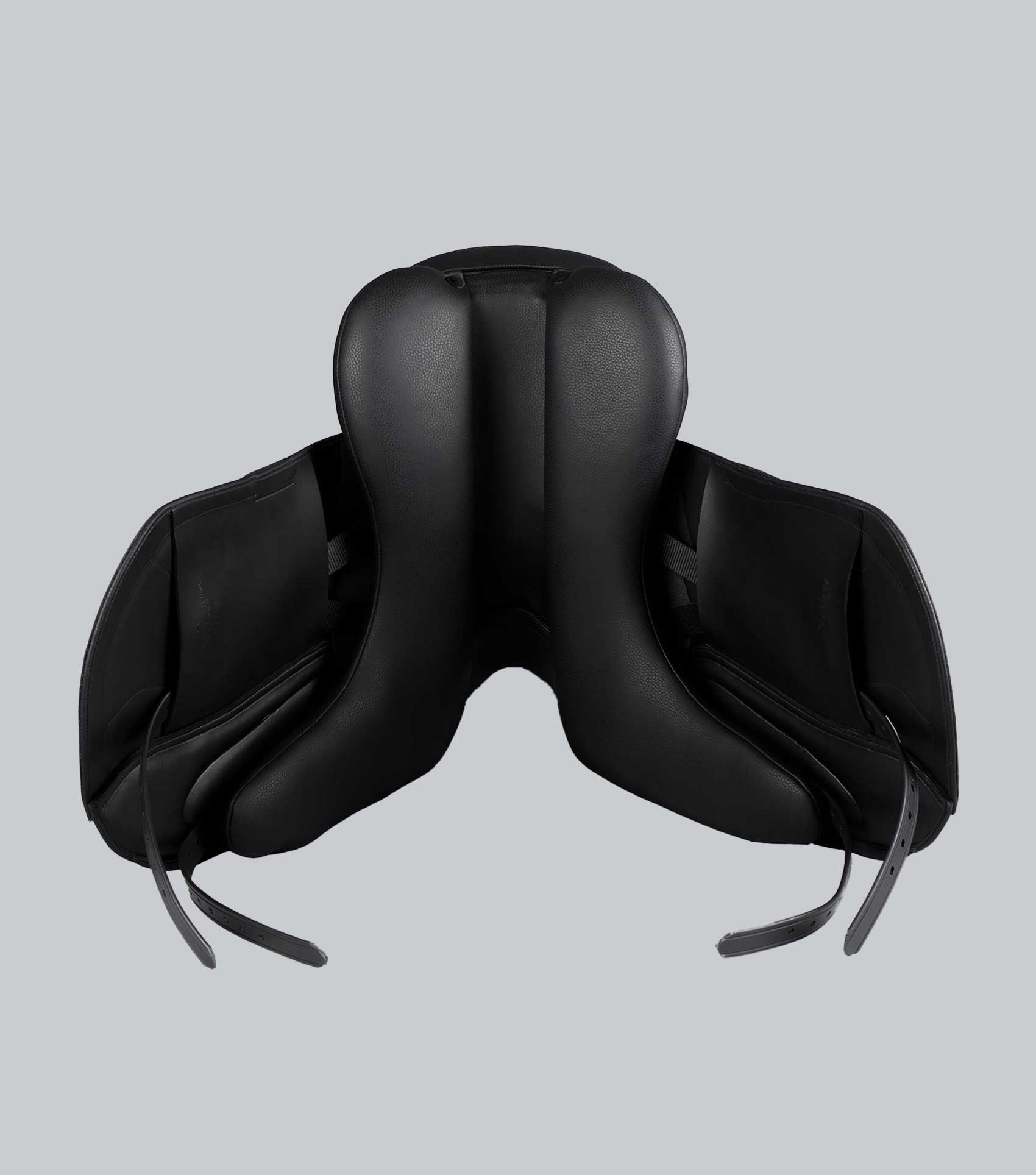Description:Montpellier Syntetic Mono Flap Dressage Saddle_Colour:Black_Position:6