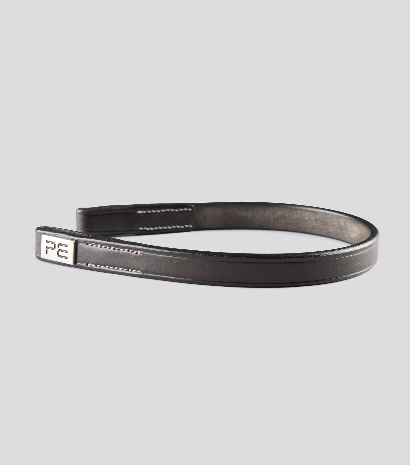 Description:plain browband for hunter bridle_Colour:dark havana_Position:1