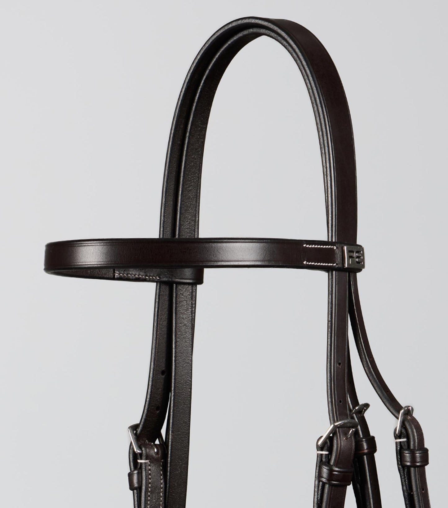 Description:plain browband for hunter bridle_Colour:dark havana_Position:3