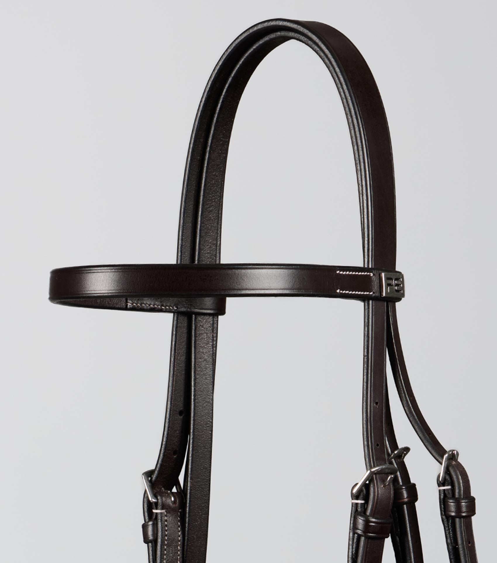 Description:plain browband for hunter bridle_Colour:dark havana_Position:3