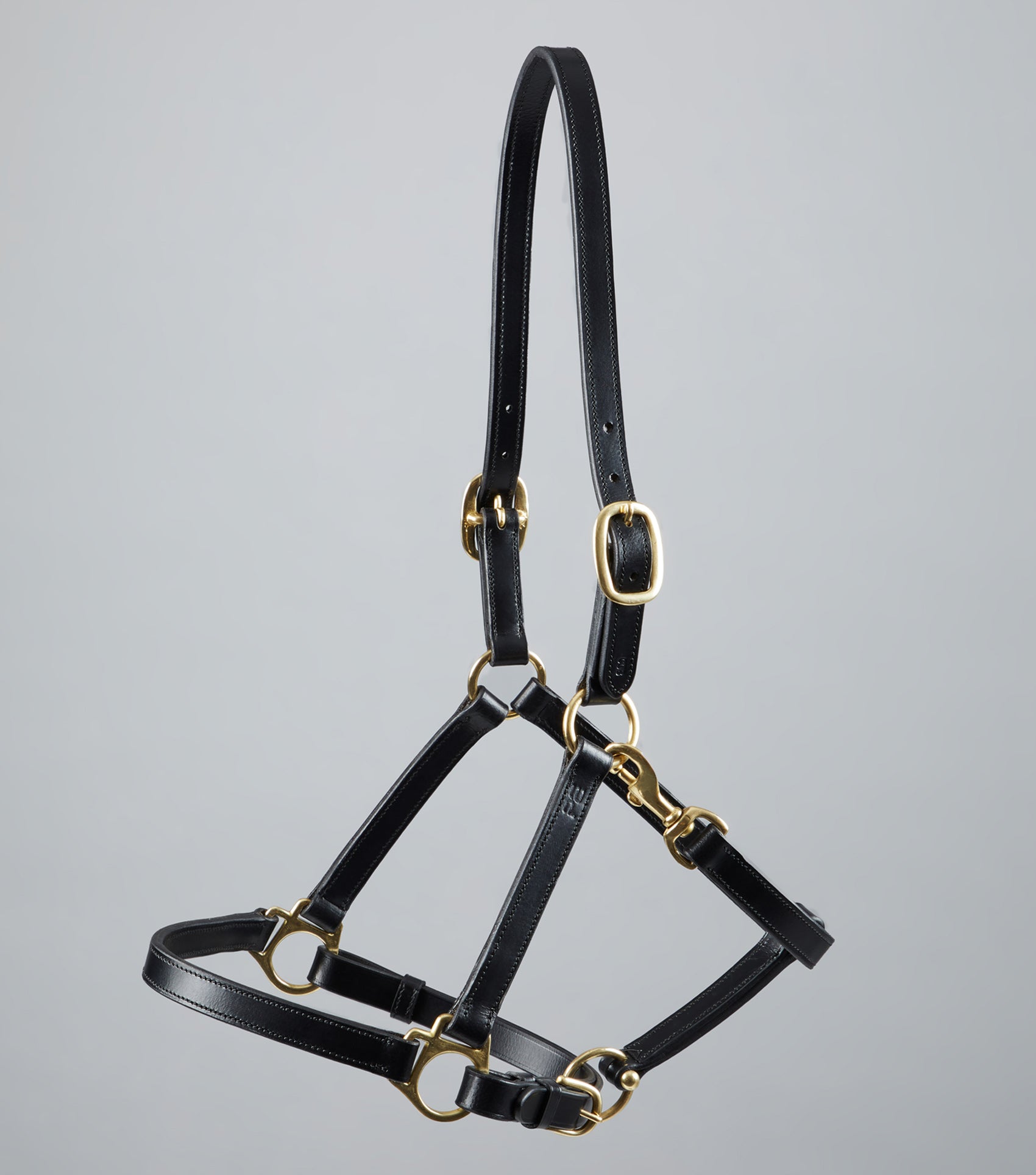 Description:Plain Leather Head Collar_Colour:Black_Position:4