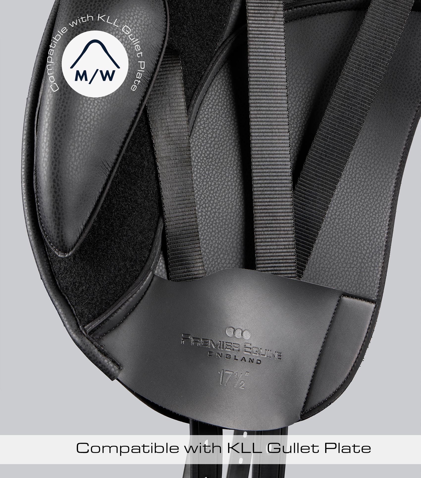 Description:Reims Syntetic Mono Flap Dressage Saddle_Colour:Black_Position:2