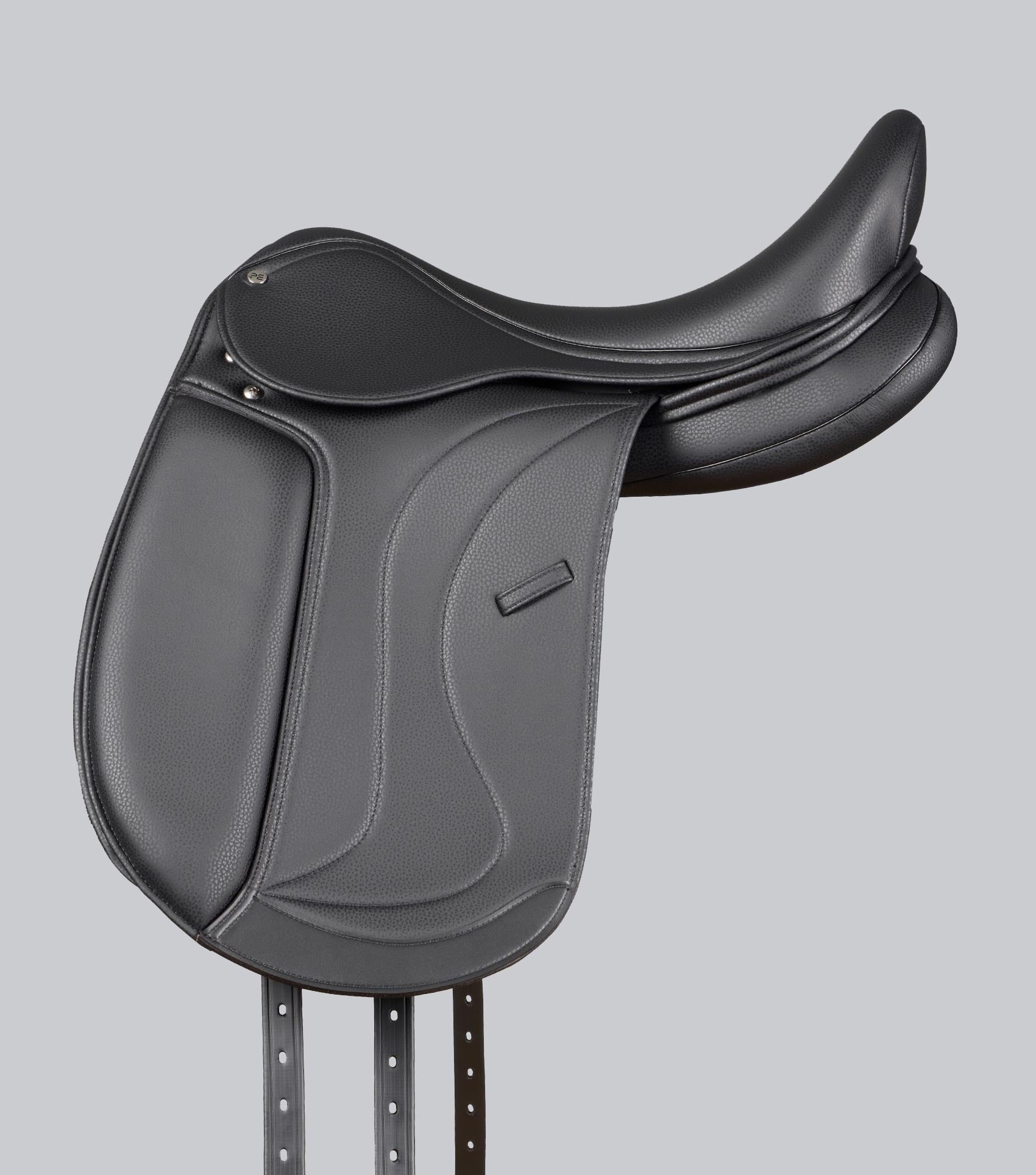 Description:Reims Syntetic Mono Flap Dressage Saddle_Colour:Black_Position:3