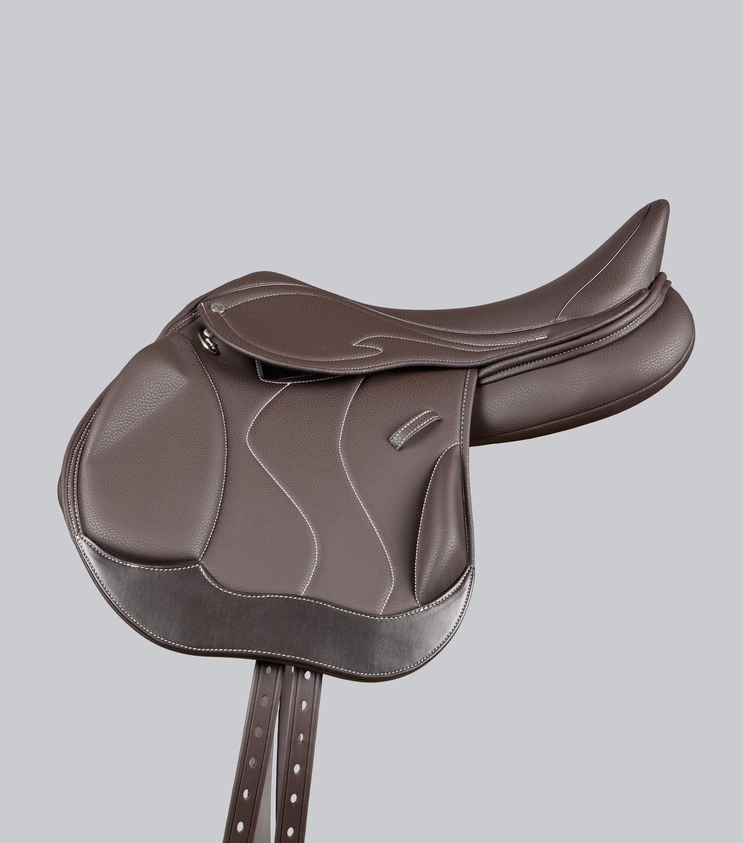 Description:Rouen Syntetic Mono Flap Cross Country  Saddle_Colour:dark havana_Position:3