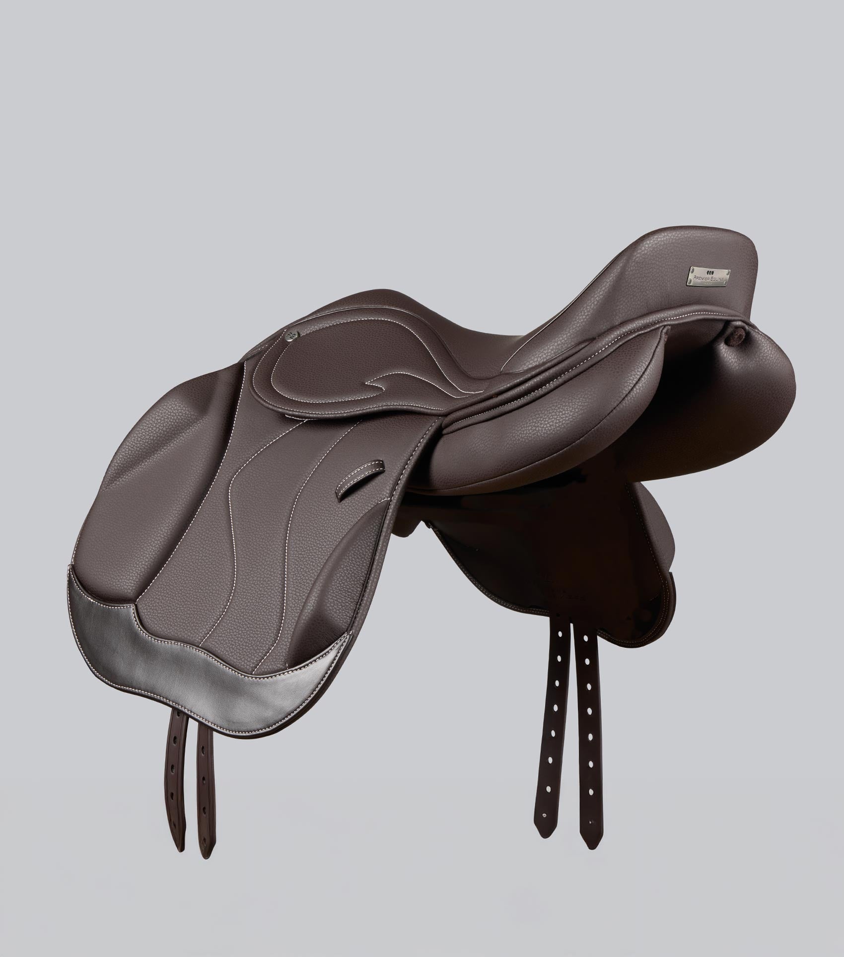 Description:Rouen Syntetic Mono Flap Cross Country  Saddle_Colour:dark havana_Position:4