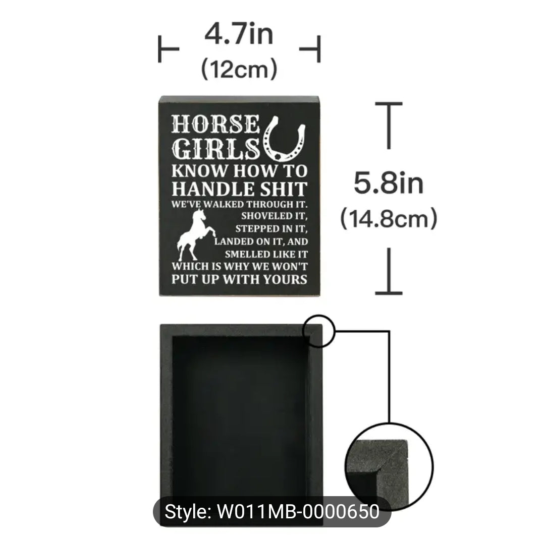 Horse girls wooden box sign