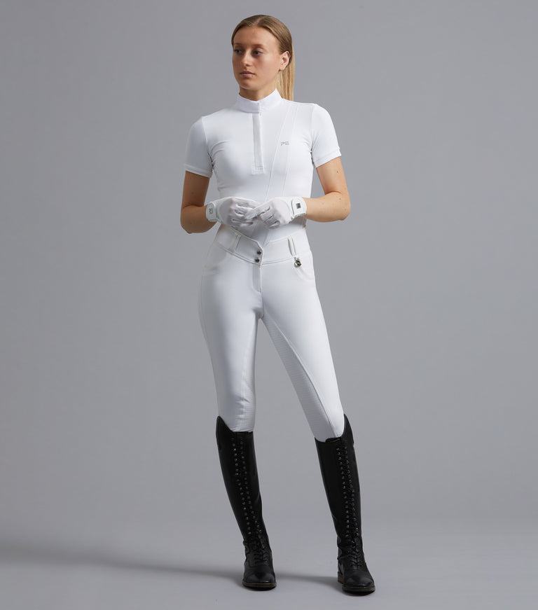 Premier Equine Sophia Ladies Full Seat High Waist Riding Breeches - White