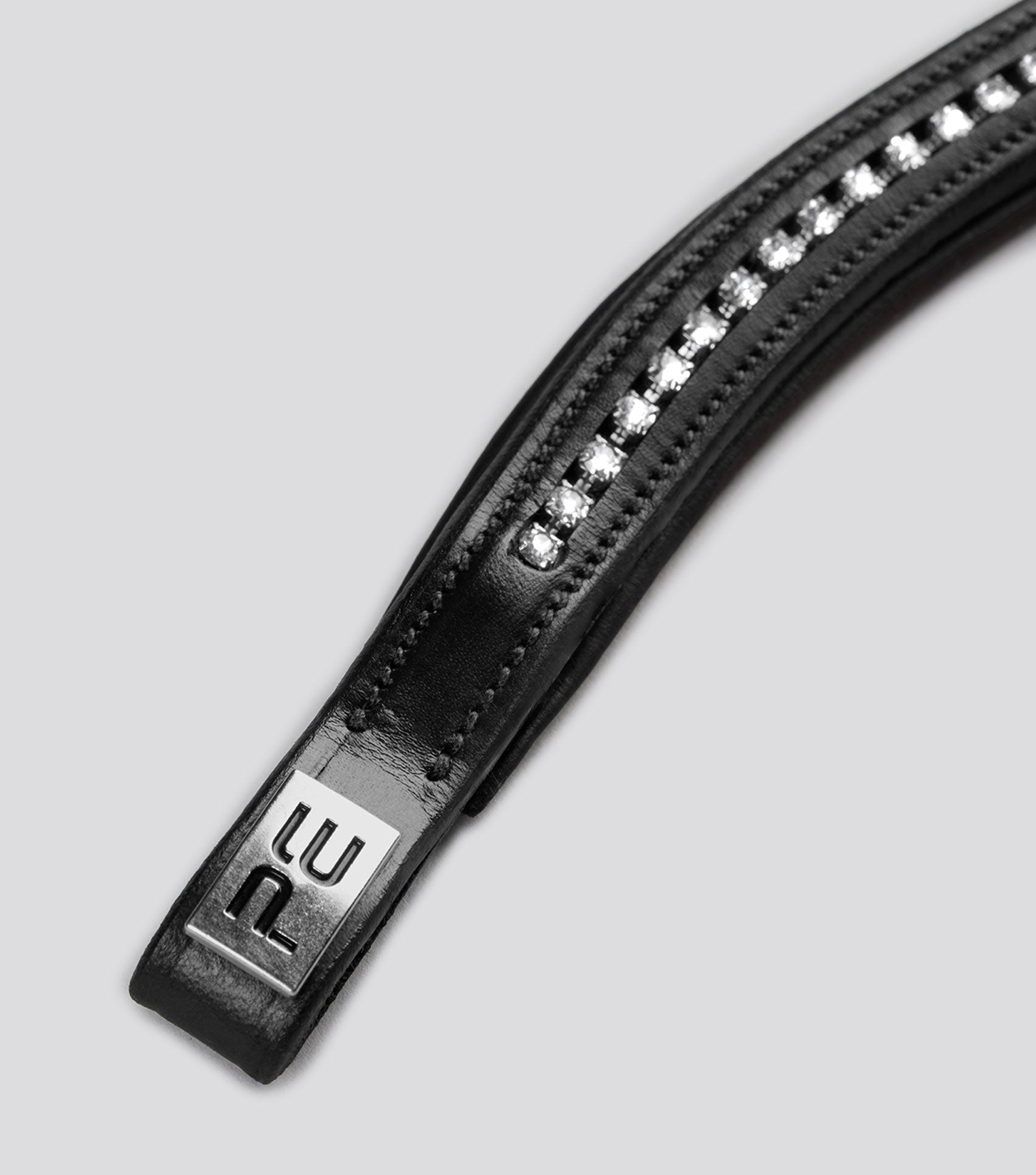 Description:swarvoski shaped padded browband_Colour:black_Position:6