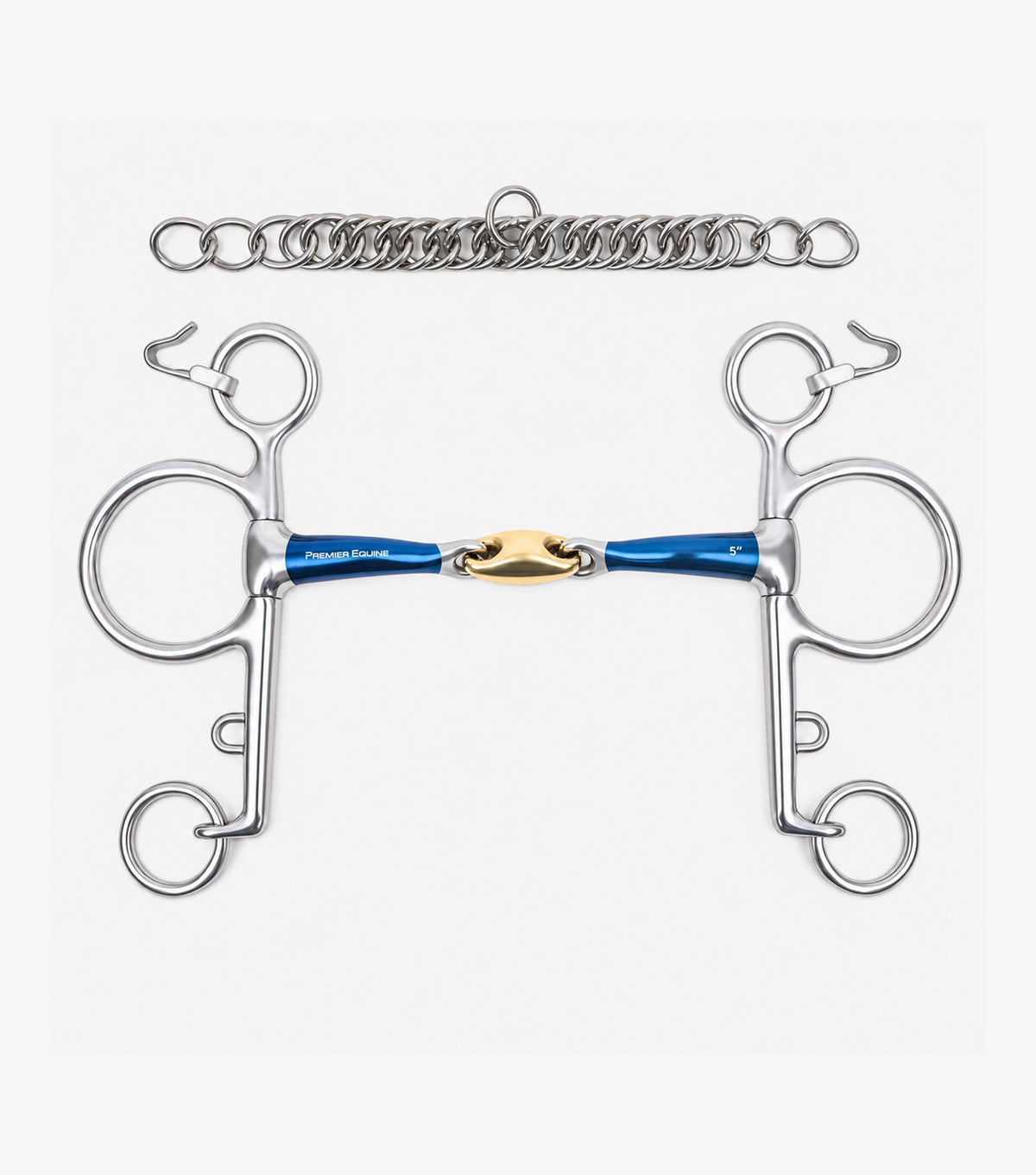 Premier Equine Sweet Iron Pelham Long Curb with Aurion Lozenge