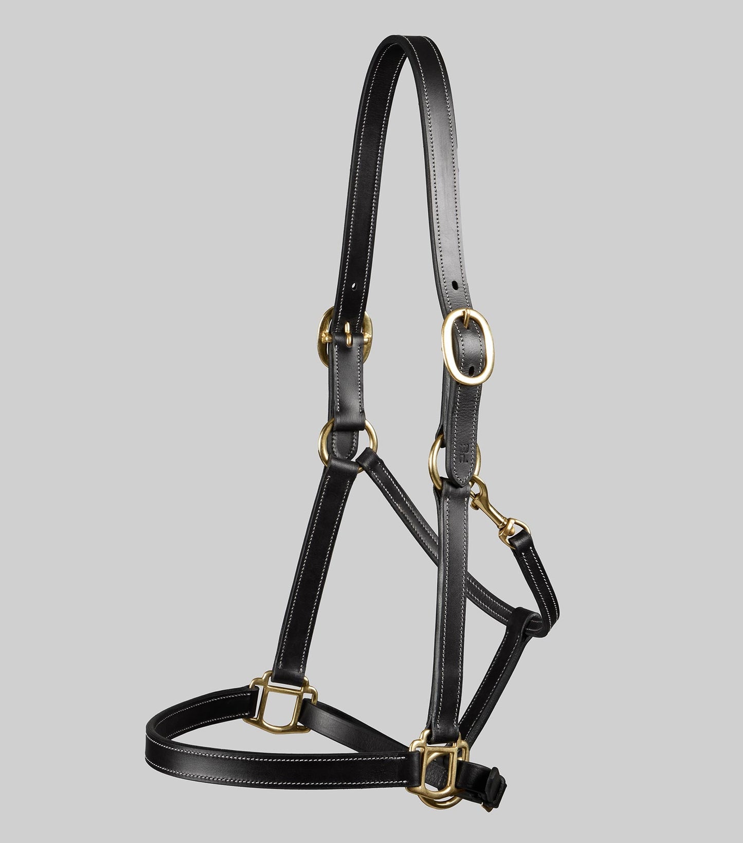 Description:Traditional Leather Headcollar_Colour:Black_Position:3