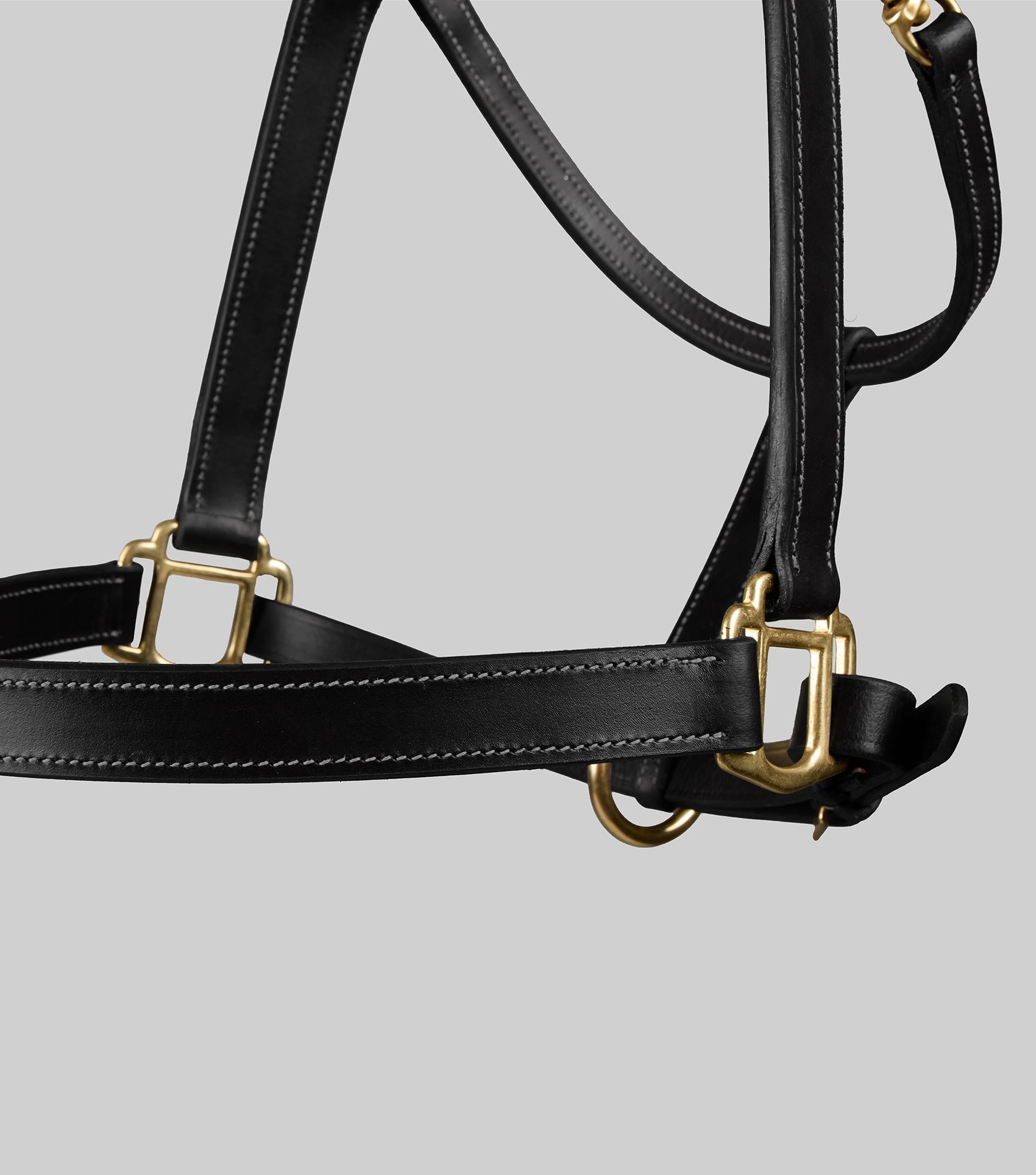 Description:Traditional Leather Headcollar_Colour:Black_Position:5