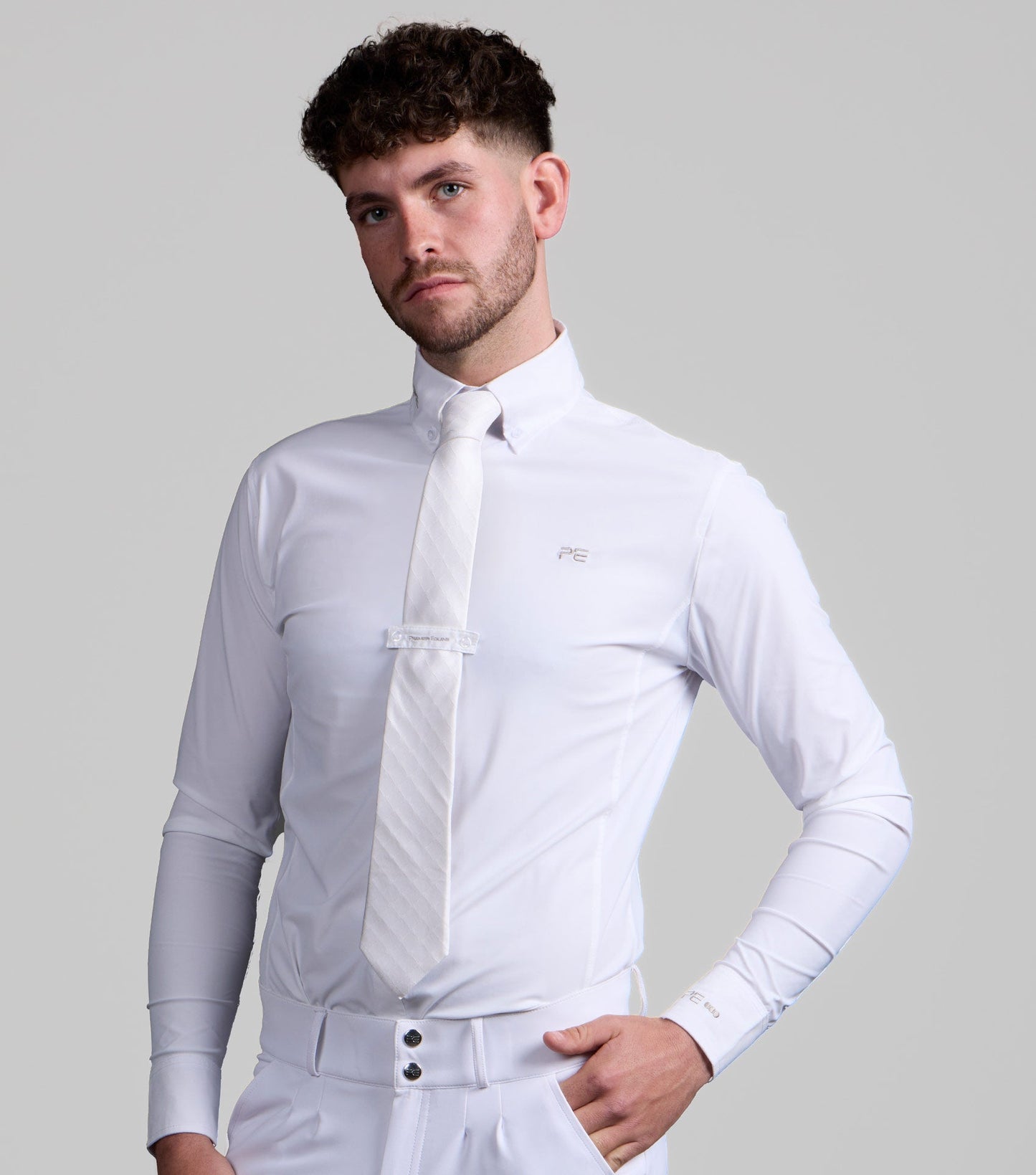 Description:Andate Men's Long Sleeve Show Shirt_Colour:White_Position:1