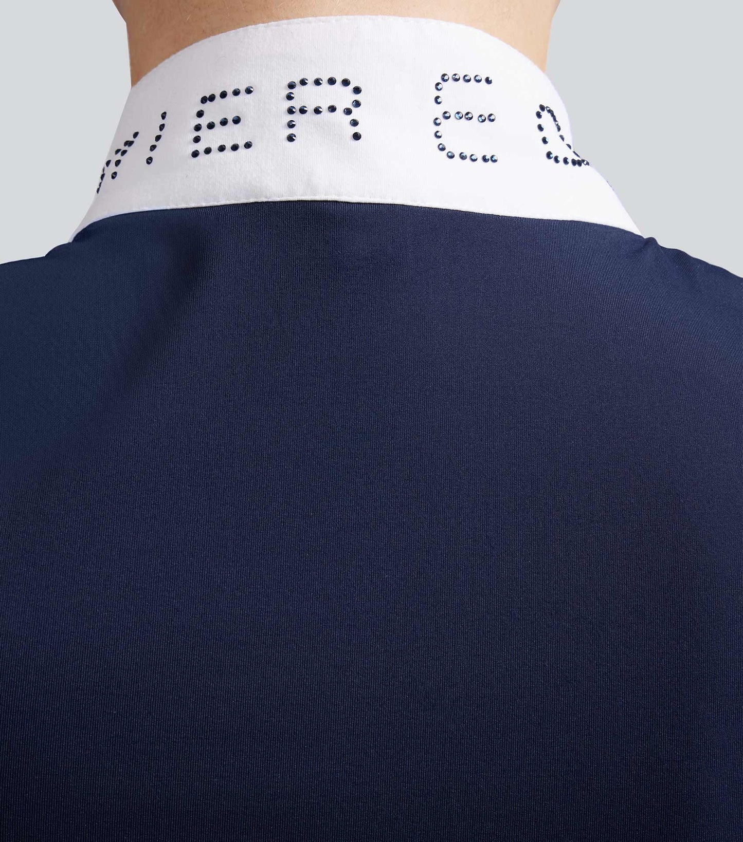 Description:Andria Ladies Short Sleeve Riding Top_Colour:Navy_Position:4