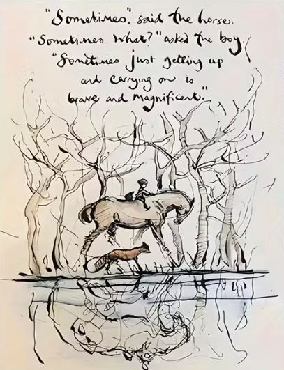 The 'boy, the fox and the horse' inspirational canvas art -  'Sometimes'