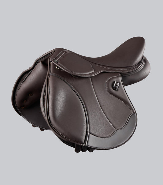 Description:Bastia Synthetic Jump Saddle_Colour:Dark Havana_Position:1