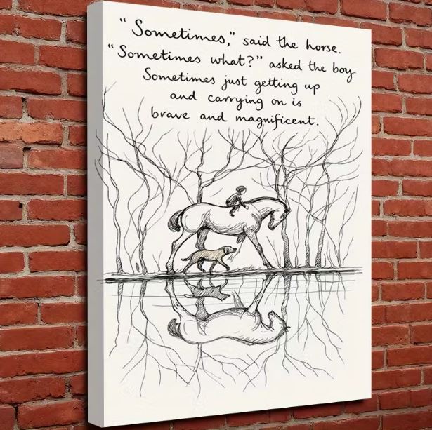 The 'boy, the fox and the horse' inspirational canvas art -  'Sometimes'