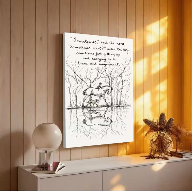 The 'boy, the fox and the horse' inspirational canvas art -  'Sometimes'