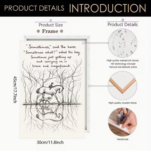 The 'boy, the fox and the horse' inspirational canvas art -  'Sometimes'