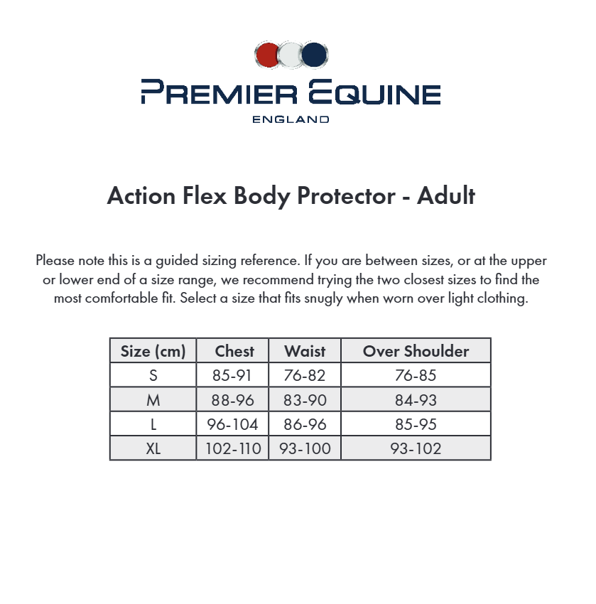 Premier Equine Action Flex Body Protector - Adult Sizes