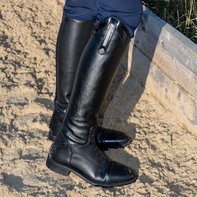 Brogini Girls Como Piccino Long Boots. Patent Top with diamante