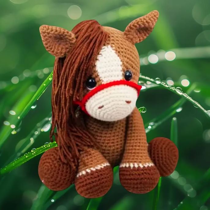 Crochet kit - cute brown pony