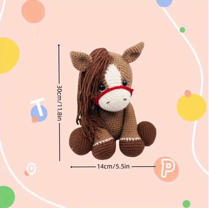 Crochet kit - cute brown pony
