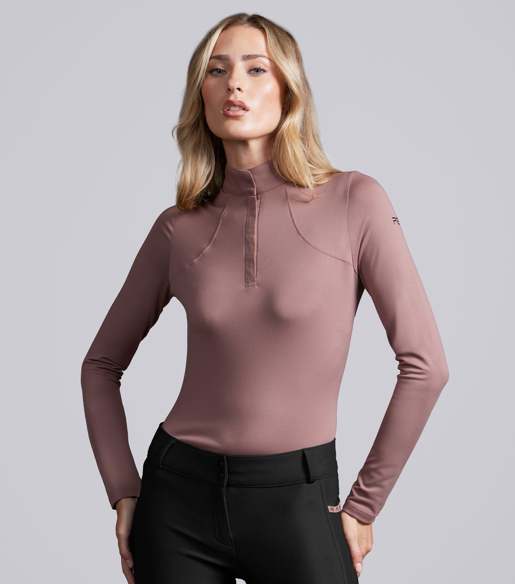 Description:Catori Long Sleeve Base layer_Colour:Dusty Rose_Position:1