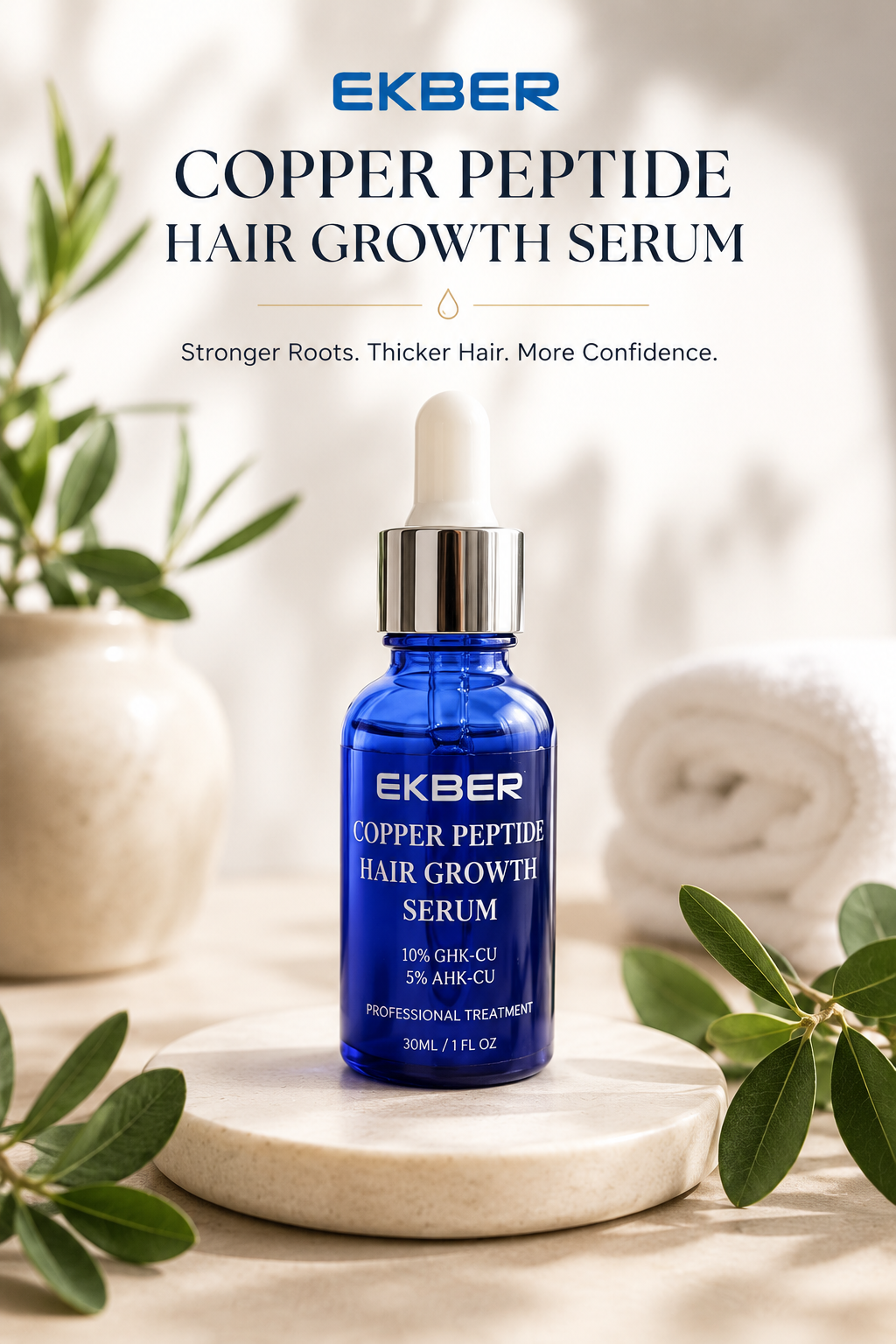 Copper Peptide Hair Growth Serum (10% GHK-Cu + 5% AHK-Cu) – 30ml