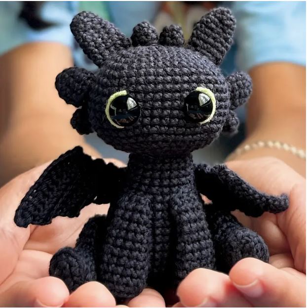 Crochet kit - cute black dragon