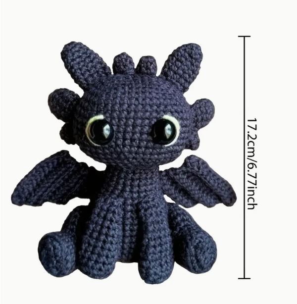 Crochet kit - cute black dragon