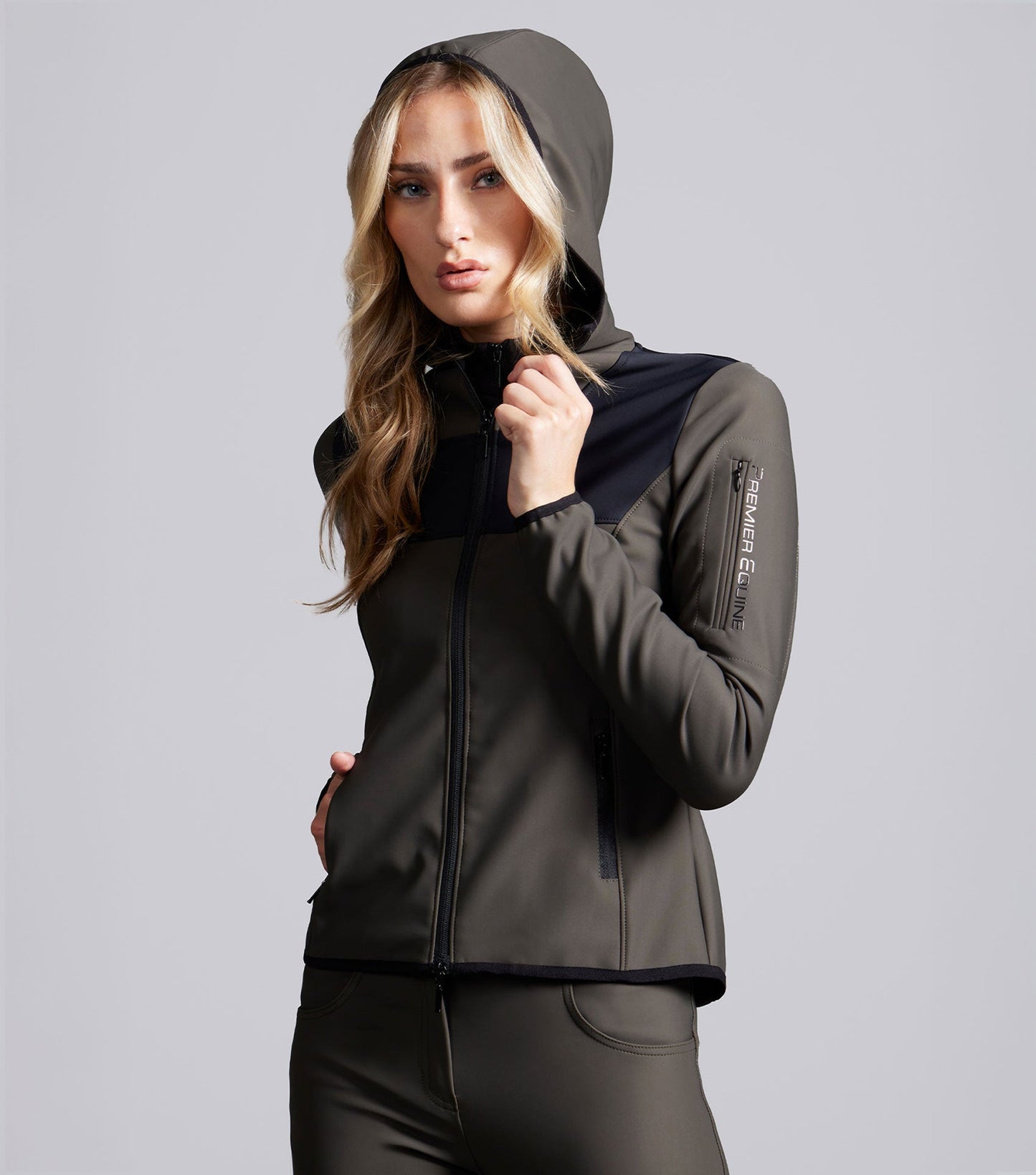 Description:Elixir Softshell Jacket Hood_Colour:Mosswood_Position:2