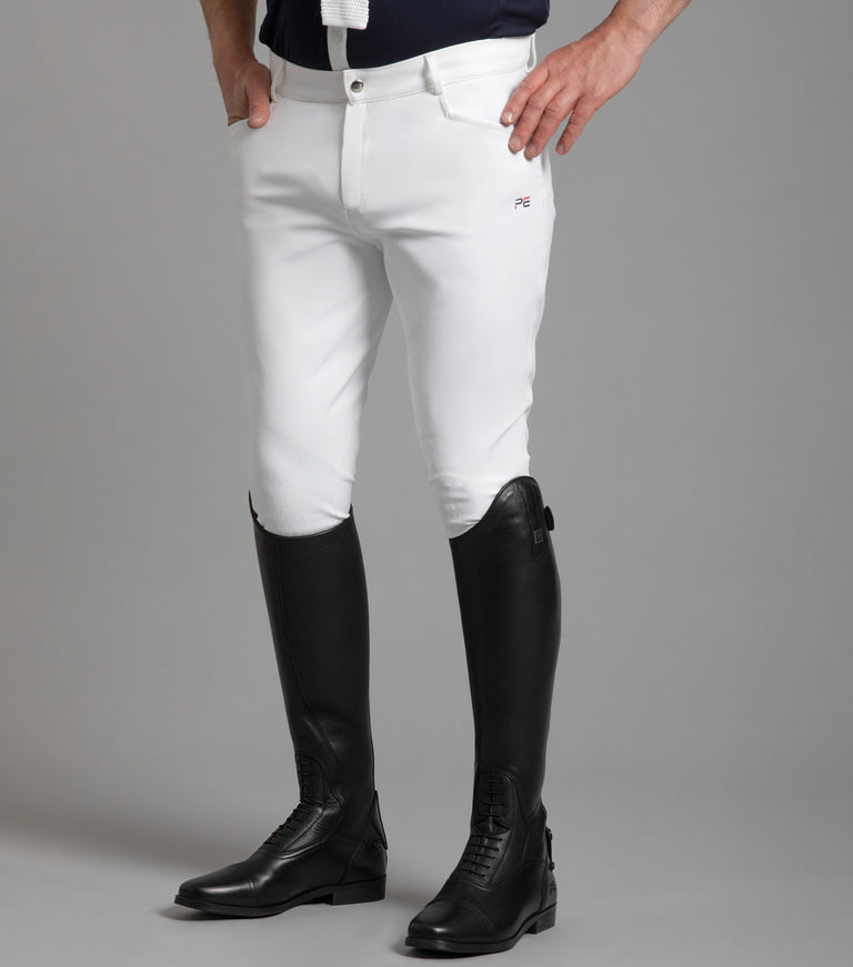 Premier Equine Emilio Men's Gel Knee Riding Breeches - white