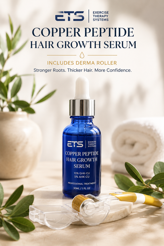 ETS Copper Peptide Hair Growth Serum (10% GHK-Cu + 5% AHK-Cu) – 30ml AND derma roller