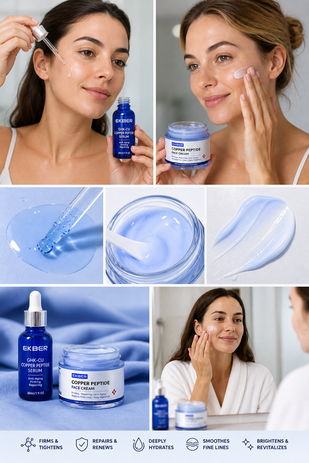 GHK-Cu Copper Peptide Face Serum AND Cream bundle