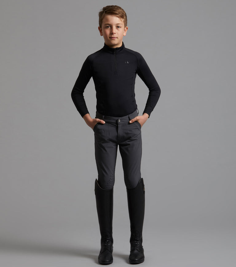 Premier Equine Gando Boys Gel Knee Riding Breeches - grey