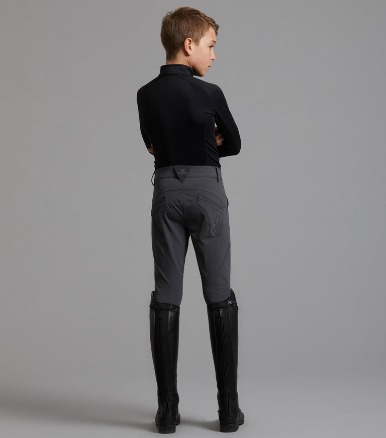 Premier Equine Gando Boys Gel Knee Riding Breeches - grey