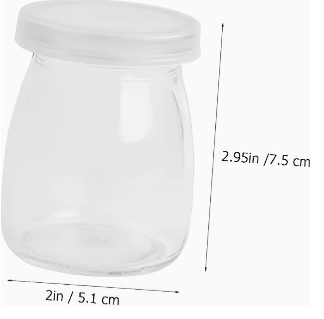 Glass jars for yoghurt maker with lids