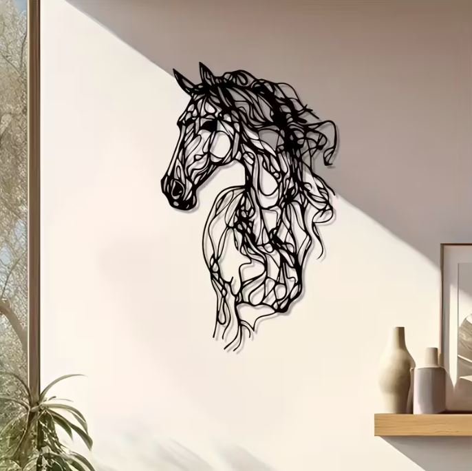 Horse metal wall art - 50cm tall