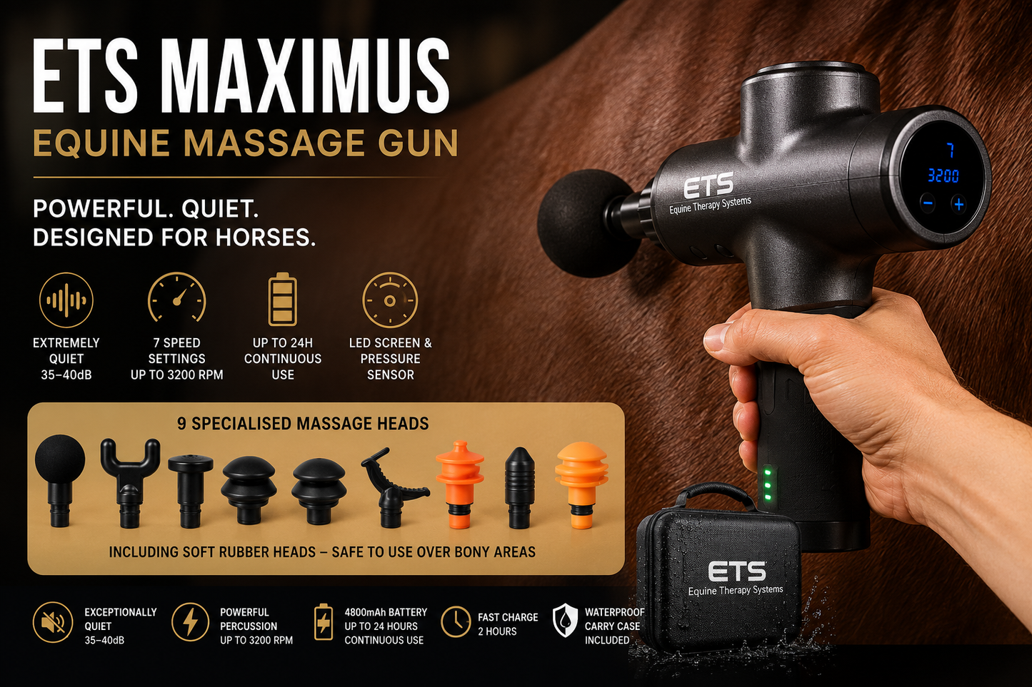 ETS Maximus horse massage gun