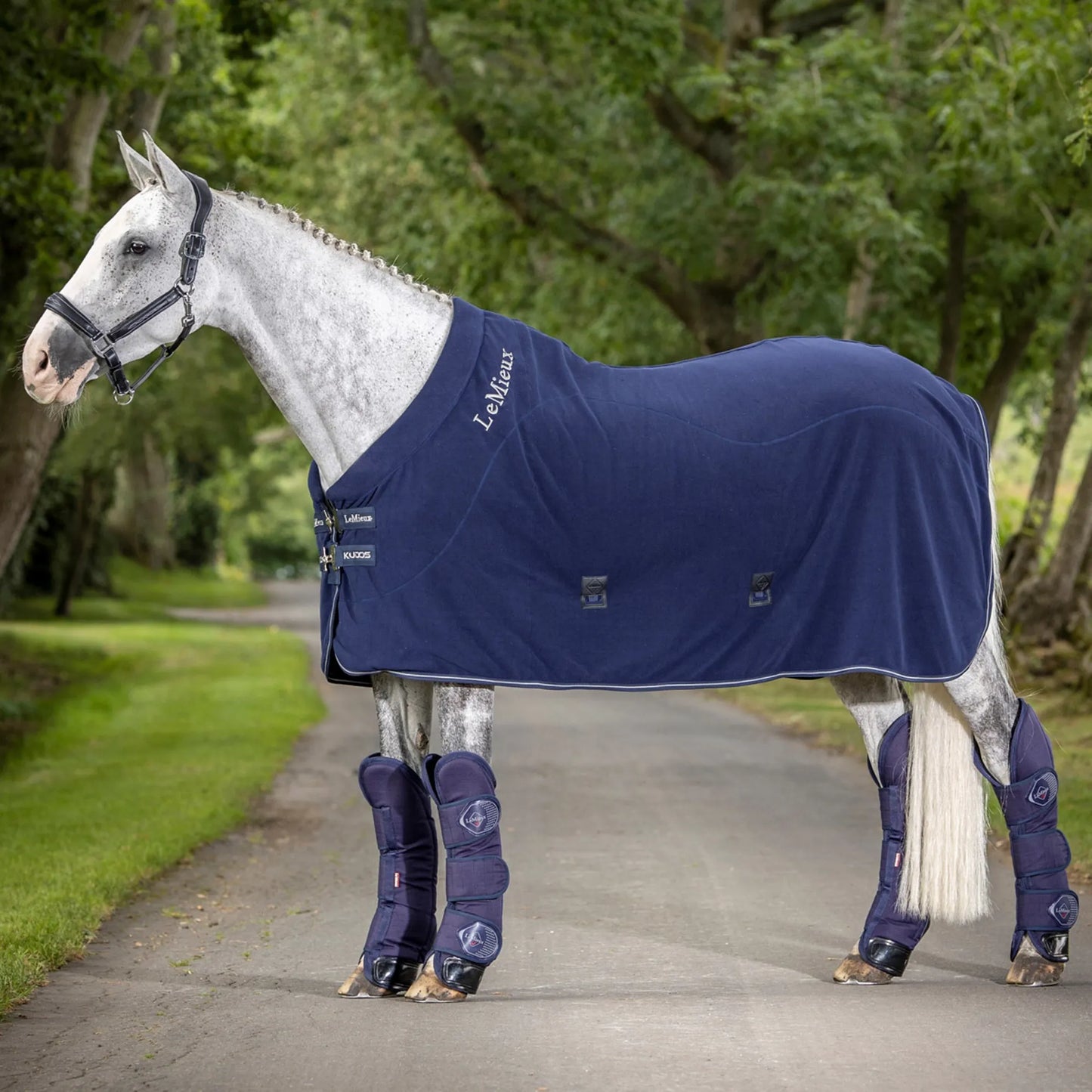 Le Mieux Kudos Fleece cooler rug. Navy, NZ 4'6 / UK 5'9. Brand new